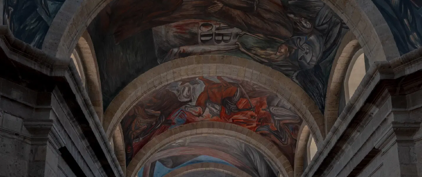 Orozco Mural Tour in Guadalajara: Hospicio Cabañas, Government Palace, MUSA & symbolic insights.