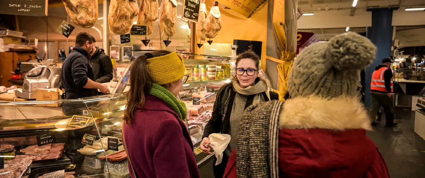Bordeaux Walking Food Tour with Chef: Marché des Capucins market, regional products, wine & lunch.