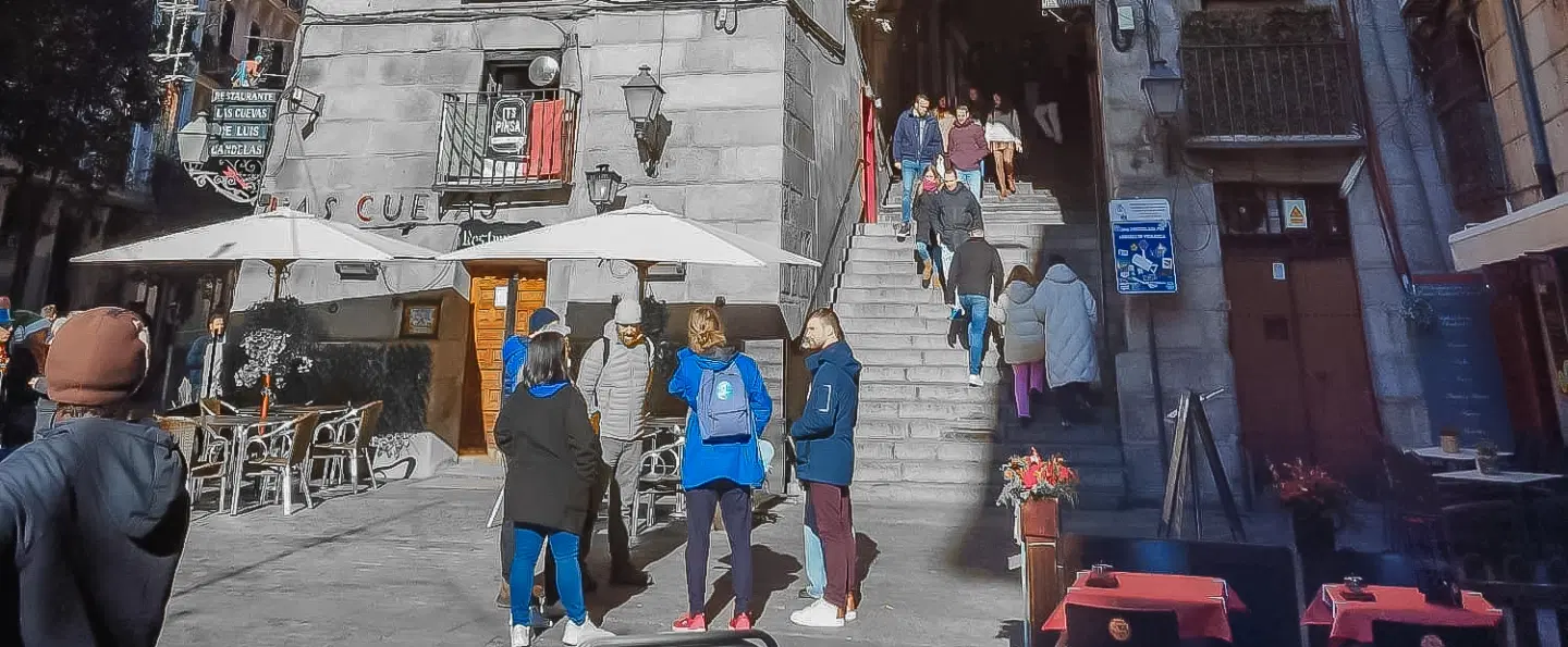 Walking Tour of historic Austrias & Letras in Madrid with tapas, wine, artisan shops, local stories.