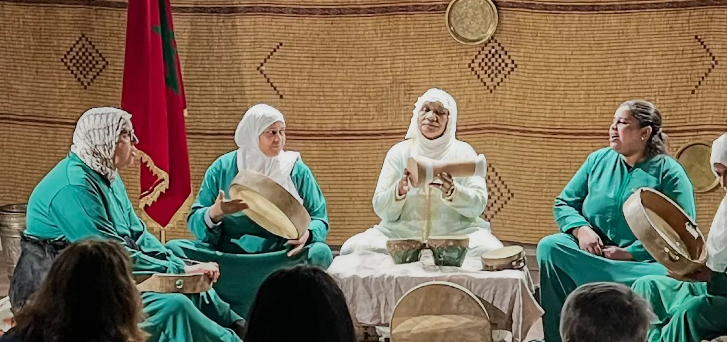 Sufi Storytelling in Marrakesh: Live Hadra music ensemble, private cultural venue, Moroccan meal.