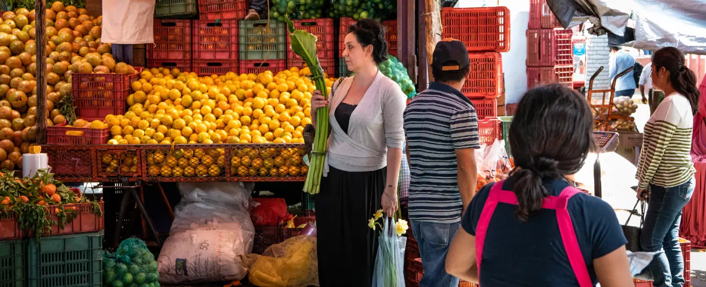 Walking tour with a floral curator through Mexico City’s Mercado de Jamaica—flowers, fruit, stories.