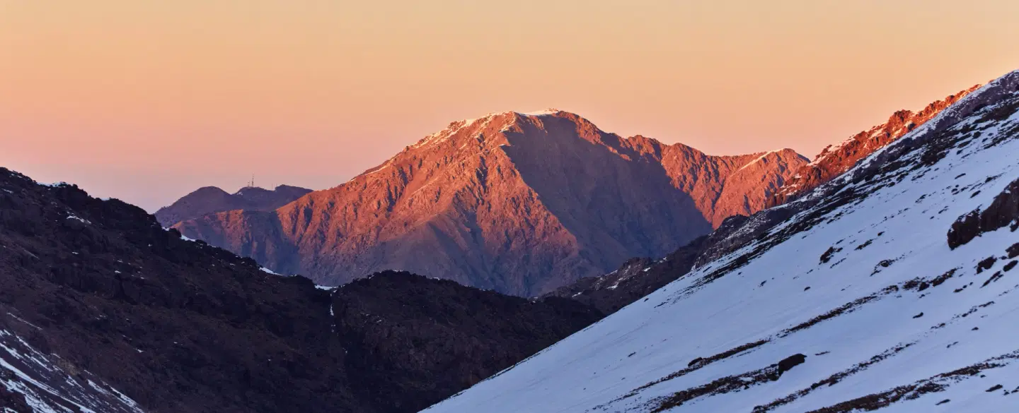 Hiking Trek to summit Mount Toubkal in Atlas Mountains from Imlil near Marrakesh with 1-night stay.