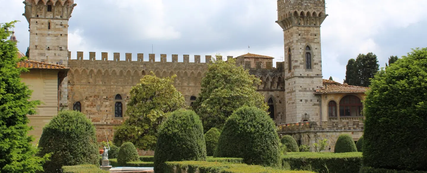 Hiking Tour in Chianti from Florence through abbey paths and vineyards in the Tuscan rolling hills.