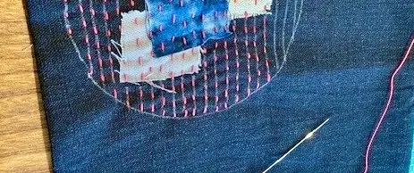 Craft Workshop in Tokyo exploring sashiko embroidery, visible mending, and a handmade pouch.