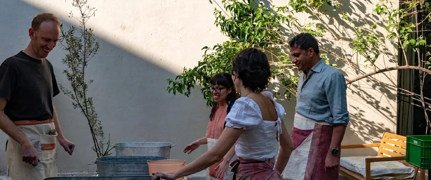 Craft Workshop in Mexico City using recycled paper and natural dyes rooted in Mexican tradition.