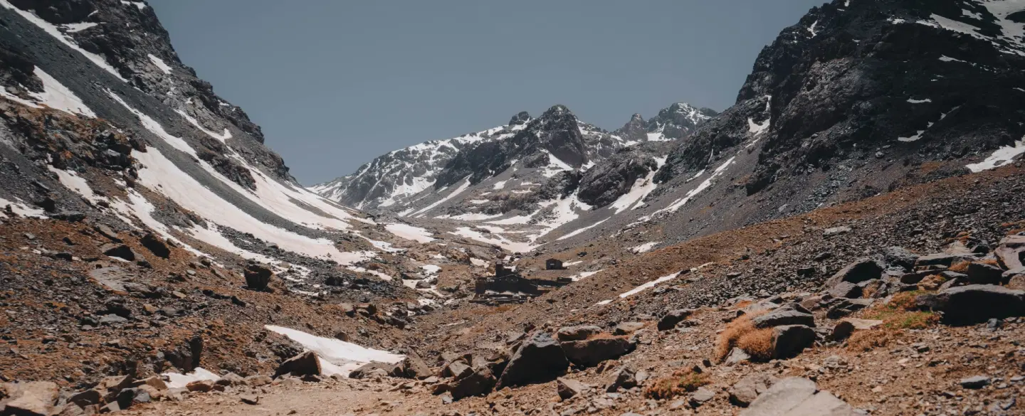Hiking Trek to Toubkal Refuge in Atlas Mountains with expert guide starting in Imlil near Marrakesh.