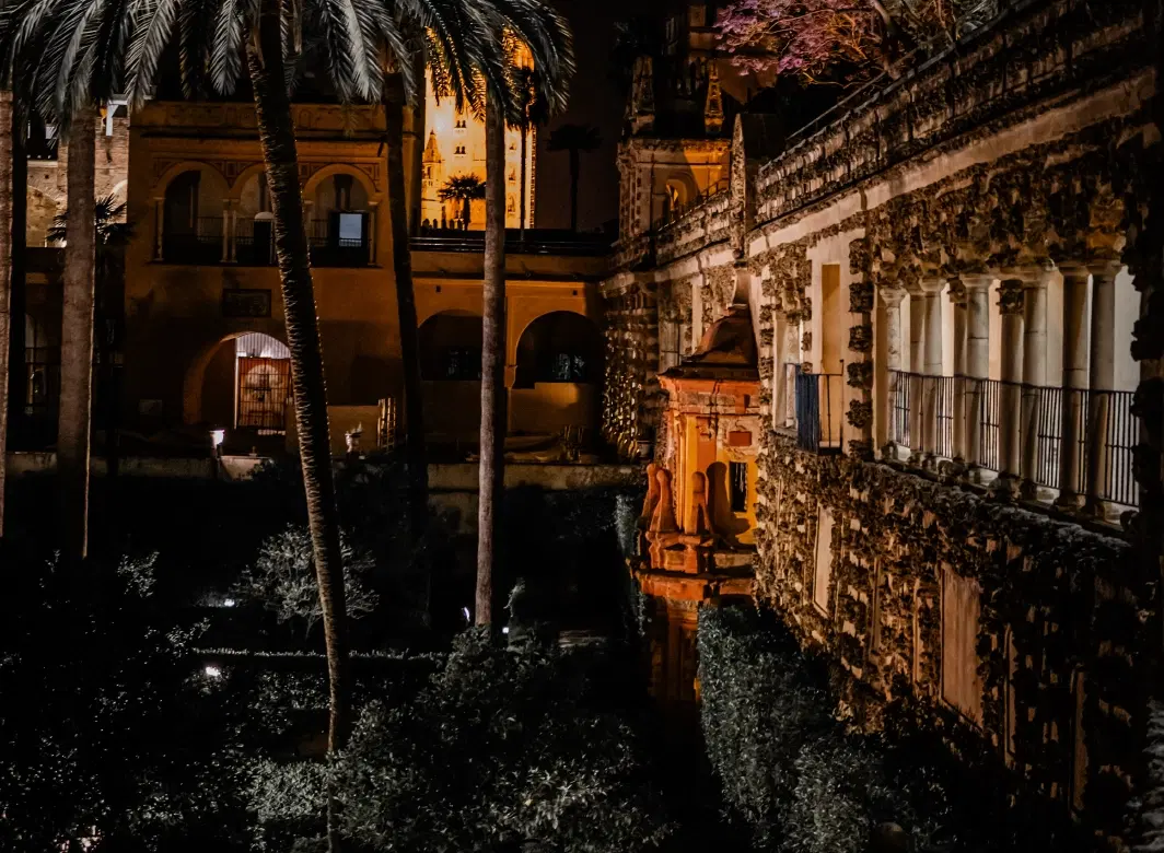 After-Hours Visit to Real Alcazar of Seville at night, with photographer and guide.