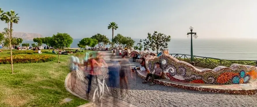 Walking Tour in Lima exploring Miraflores markets, Kennedy Park, and Malecón promenade like a local.