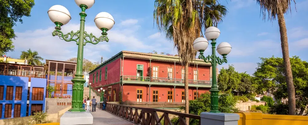 Walking Tour of Barranco, Lima with architecture, street art, boutiques, and Puente de los Suspiros.