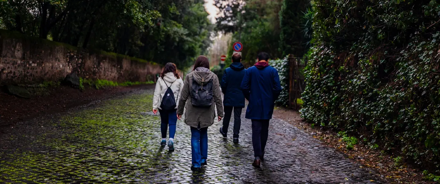 Power Walking Tour in Rome along the Appian Way, discovering ancient landmarks and natural beauty.