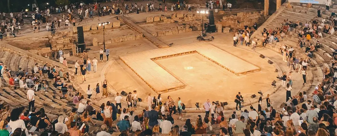 Theater Experience in Epidaurus from Athens with drama workshop and performance at ancient site.