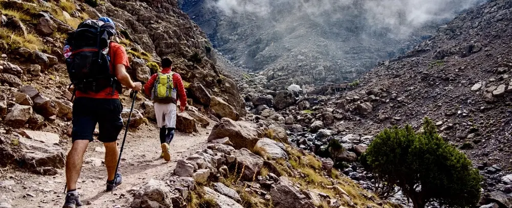 Hiking Trek to summit Mount Toubkal in Atlas Mountains from Imlil near Marrakesh with 1-night stay.