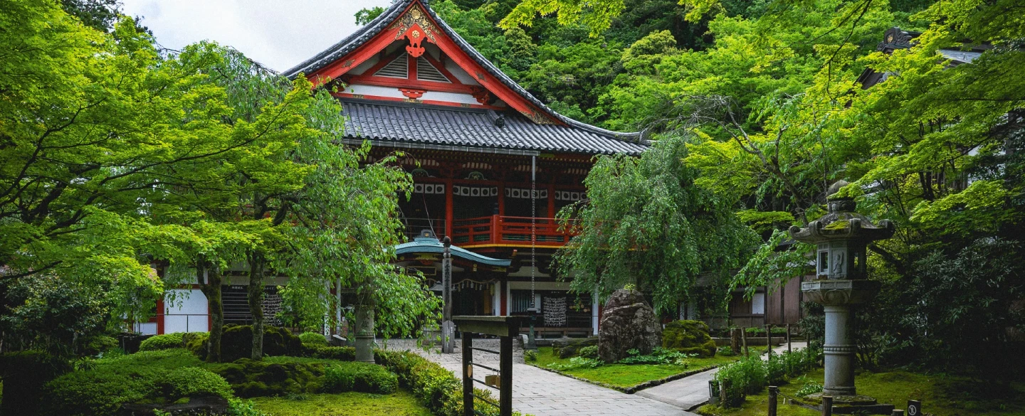 Temple Walk and Japanese Tea Ceremony at 1300-year Natadera near Kanazawa with a Buddhist priestess.