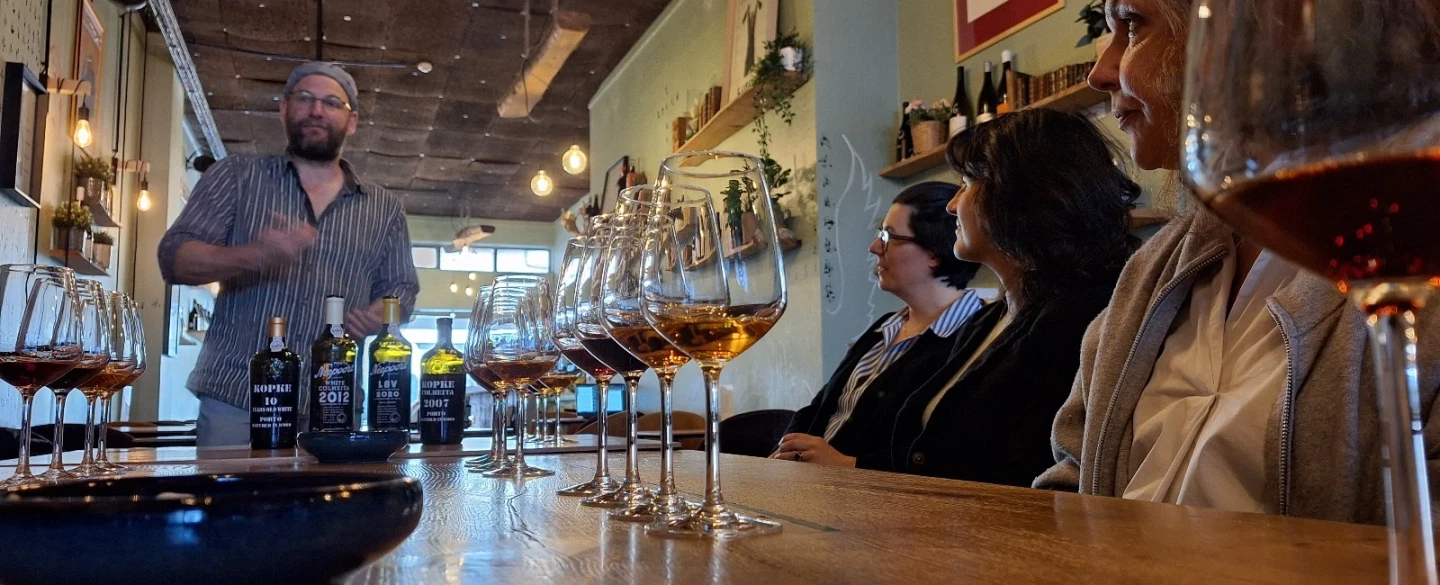 Independent Port Wine Tasting in Porto with four handpicked premium Ports, guided by a sommelier.