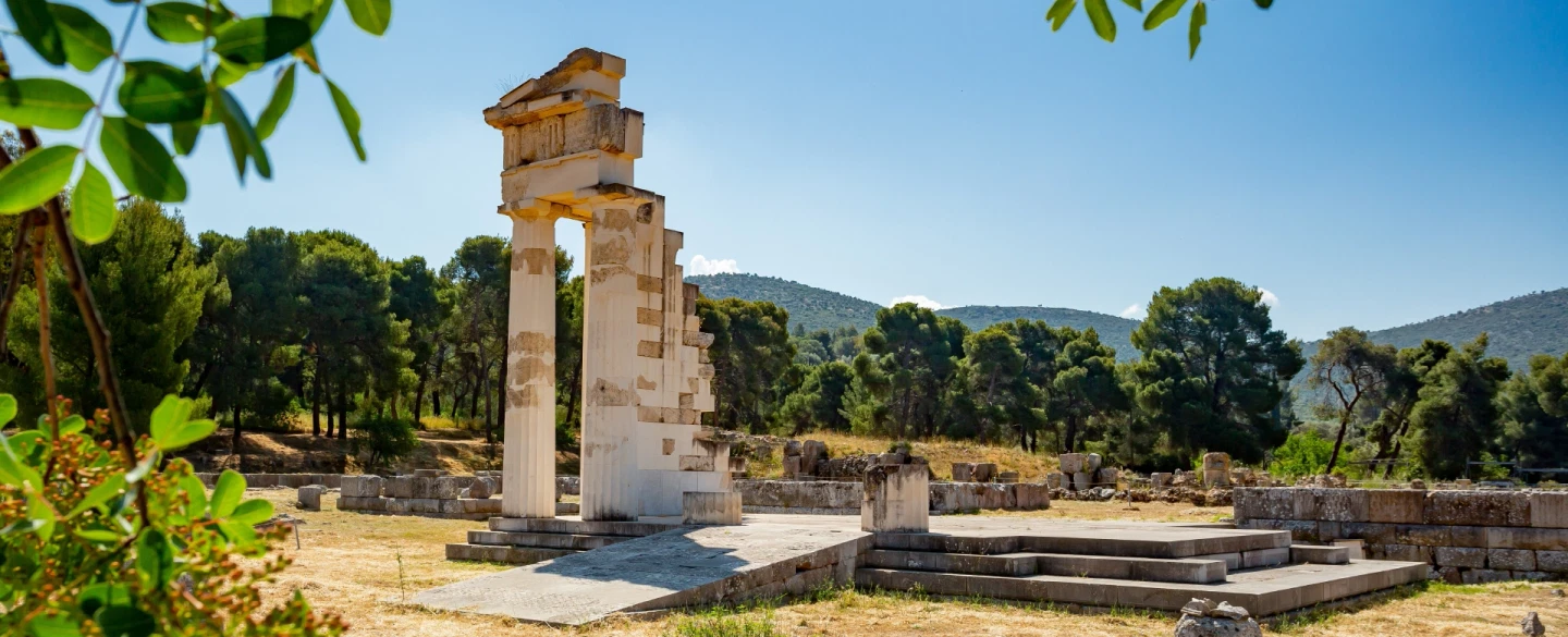 History Tour to Epidaurus as day trip from Nafplio or Athens: sacred healing and theatrical spaces.