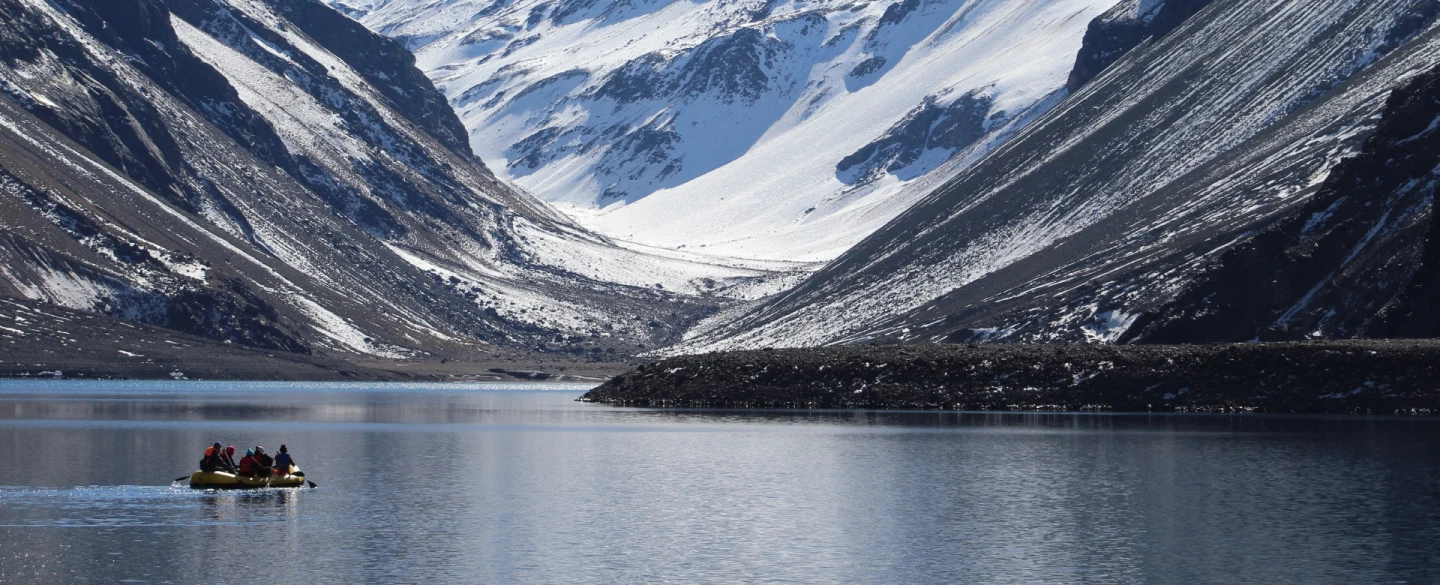 Nature Day Trip from Los Andes near Santiago, Chile, with boat ride on mystical Laguna del Inca.