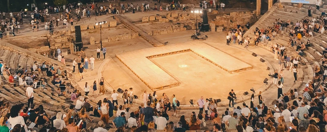Theater Experience in Epidaurus as day trip from Athens with drama workshop and live performance.