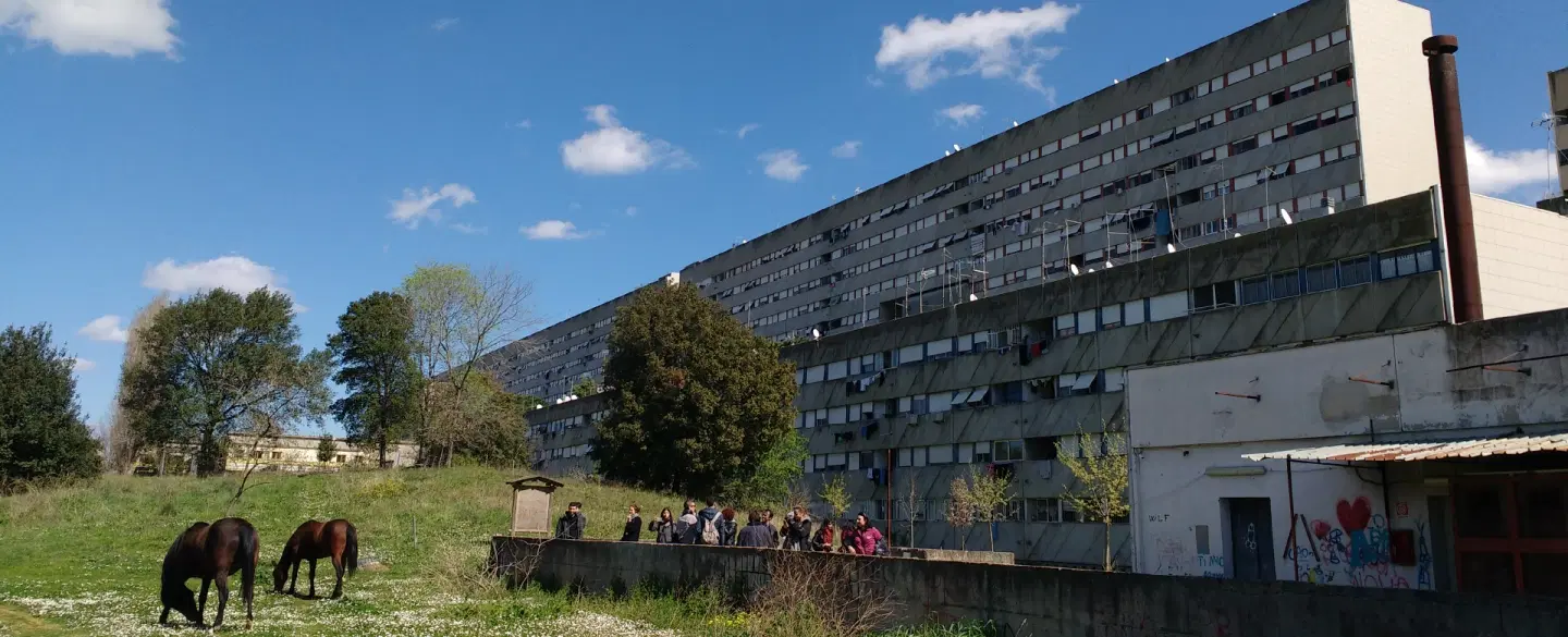 Walking Tour in Rome exploring Corviale, a radical Brutalist housing project from the 1970s.