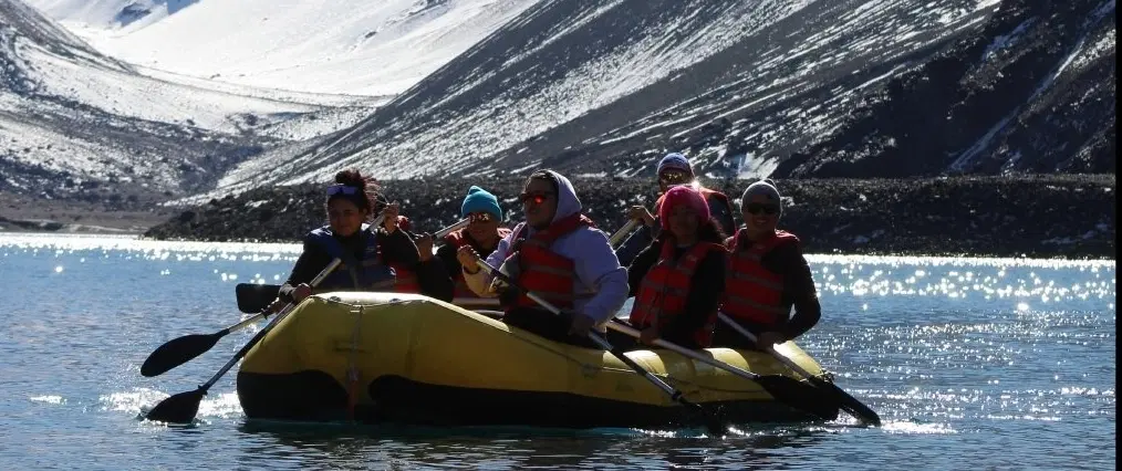 Nature Day Trip from Los Andes near Santiago, Chile, with boat ride on mystical Laguna del Inca.