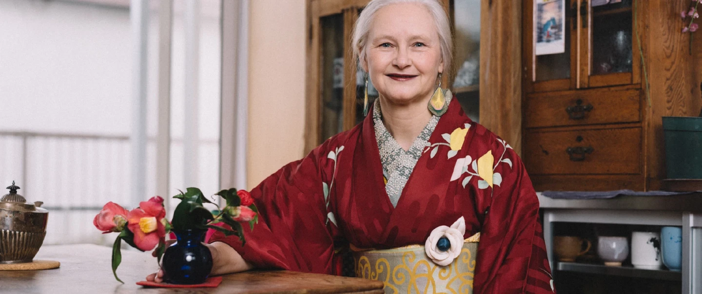 Antique Silk Kimono Dressing in Tokyo with a kimono scholar, with photos in a hidden bamboo grove.